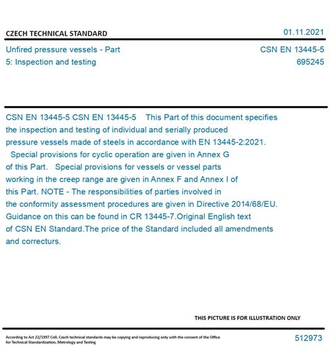 CSN EN 13445 5 Unfired Pressure Vessels Part 5 Inspection And Testing