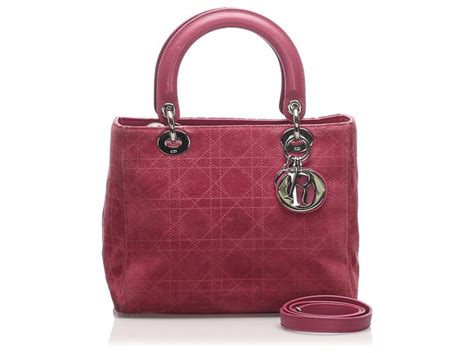 Dior Cartable En Cuir Rose Cannage Lady Dior Suede Ref 215653 Joli Closet