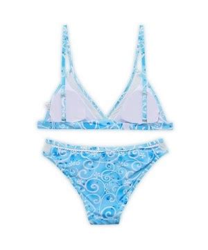 Women S Boho Printing Triangle Mesh Bikini Two Pieces Swimsuit Bathing Suit Blue C Yiaxi