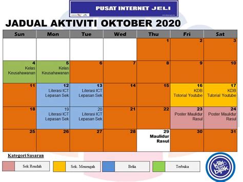 Jadual Latihan Aktiviti