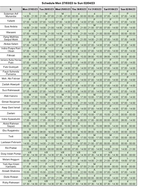 Employee - Schedule - 2023 03 27 - 2023 04 02 | PDF