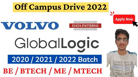 Volvo Recruitment 2022 Data Patterns Off Campus Drive 2022 Global Logic Recruitment 2022