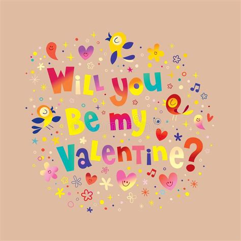 Will You Be My Valentine Cute Card Banner Flyer Poster Voucher Or