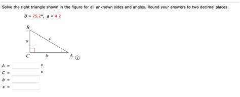 Solved Solve The Right Triangle Shown In The Figure For All