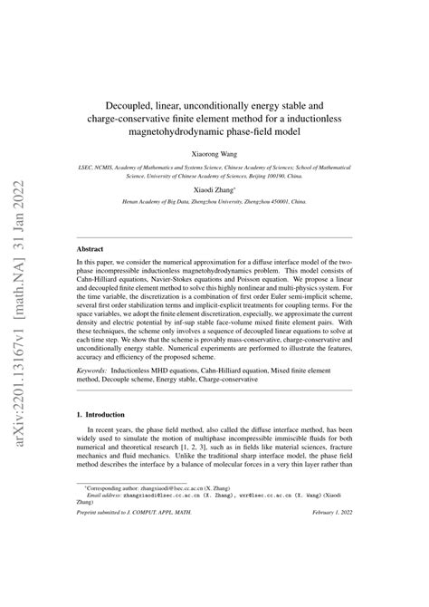 PDF Decoupled Linear Unconditionally Energy Stable And Charge