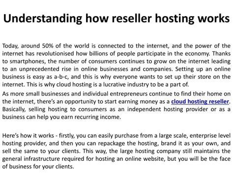 Ppt Understanding How Reseller Hosting Works Powerpoint Presentation Id 11713992