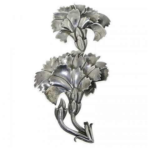 Huge 5 Chato Castillo Taxco Mexican Sterling Silver Floral Pin Item