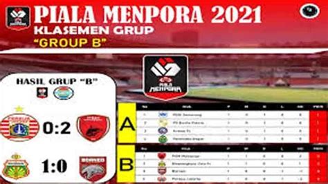 Update Klasemen Piala Menpora 2021 Cek Jadwal Piala Menpora Hari Ini 27