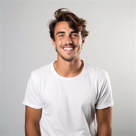 Premium Photo Male Model In White Tshirt