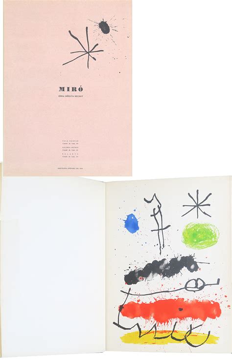 Joan Miró Obra inédita recent 1964 litografías catálogo de exposición