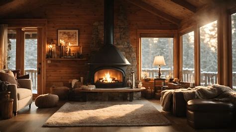 Virtual Winter Background For Meetings Cozy Inviting Cabin Backdrop