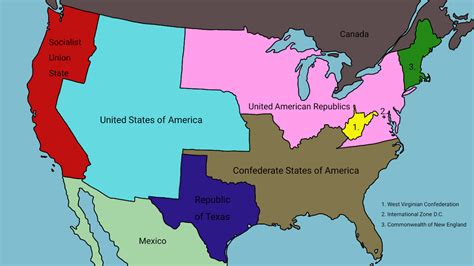 American Civil War States Map