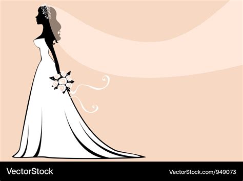 Beautiful Silhouette Bride Royalty Free Vector Image