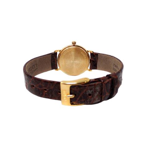 Reloj Oro K Lotus Mil Simas Mm Esfera Dorada Pulsera Piel