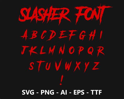 Slasher Font Ttf Svg Eps Png Cricut Silhouette Word Crafting Etsy