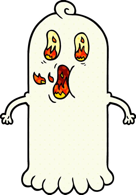 cartoon ghost with flaming eyes 12401721 Vector Art at Vecteezy