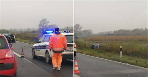 VIDEO Teška nesreća kod Svete Helene Autom probio ogradu 24sata