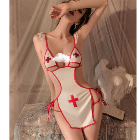 Jual Sexy Lingerie Cosplay Nurse Backless Tali Baju Tidur Wanita A219 Shopee Indonesia