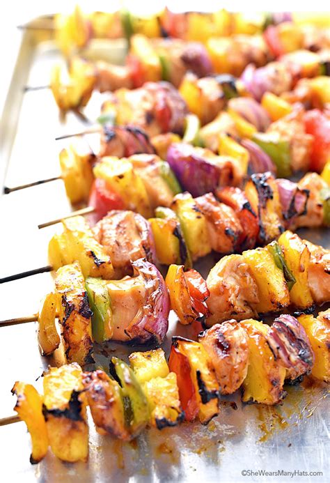 Hawaiian Chicken Kabobs Recipe She Wears Many Hats