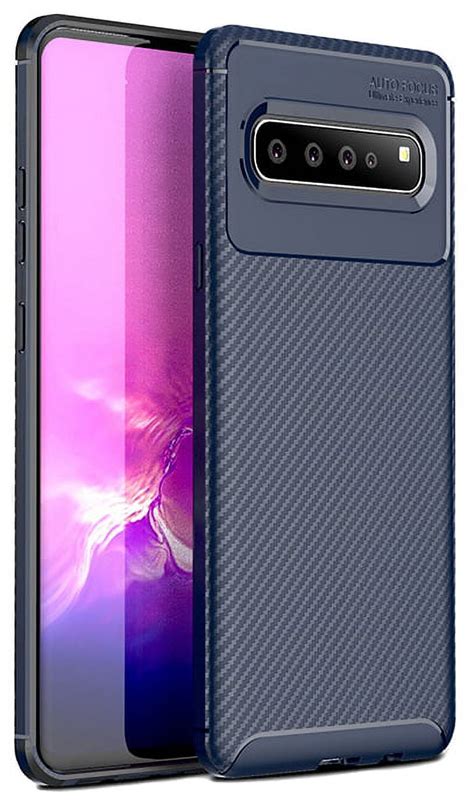 Case For Galaxy S10 5G Nakedcellphone NAVY BLUE CARBON FIBER