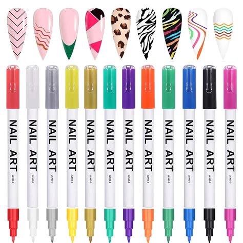 Amazon Gorvalin Colors Nail Art Pens D Nail Point Graffiti