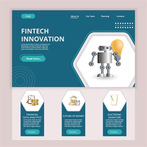 Premium Vector Fintech Innovation Flat Landing Page Website Template