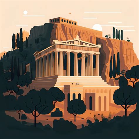 Premium Ai Image Illustration Of Athens Greece Parthenon Acropolis