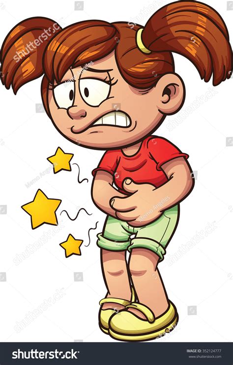 Girl Stomach Ache Vector Clip Art Vector Có Sẵn Miễn Phí Bản Quyền 352124777 Shutterstock