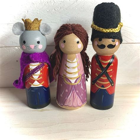 Peg Doll Christmas Wood Characters Nutcracker Inspiration Etsy