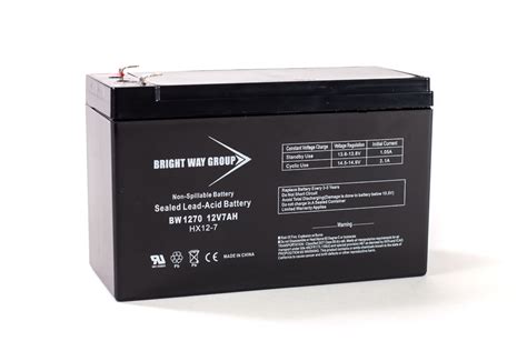 Bright Way Replacement Battery For SLA Sealed F1 Terminal 12V 7Ah