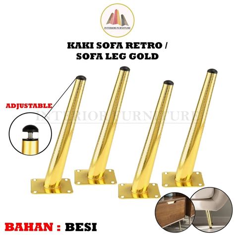 Jual Kaki Sofa Retro Besi Gold 15cm Kaki Kursi Besi Kaki Sofa Leg Besi