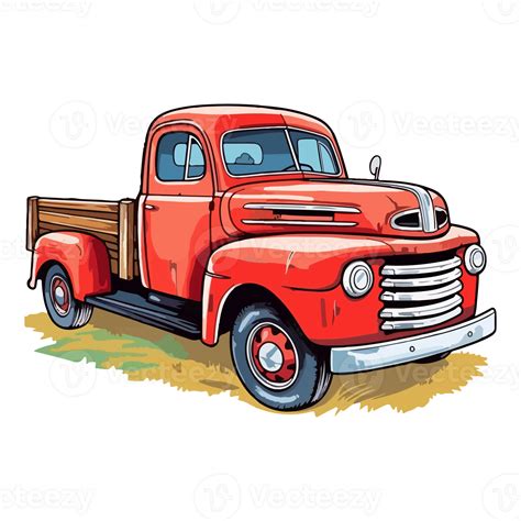 Colorful Old Farm Truck pop art style, Old Farm Truck Sticker, pastel cute colors, retro truck ...