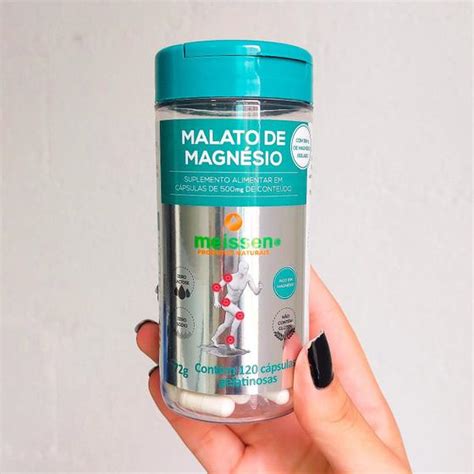 Malato de Magnésio 500mg 120caps Meissen Cloreto de Magnésio