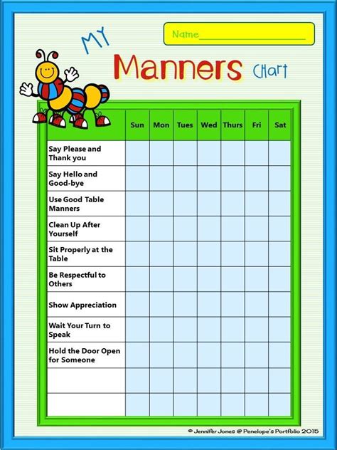 Good Manners And Right Conduct Chart