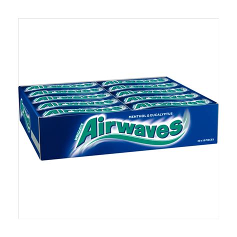 Airwaves Menthol And Eucalyptus Sugarfree Chewing Gum 10 Pieces 14g Pack Of 30