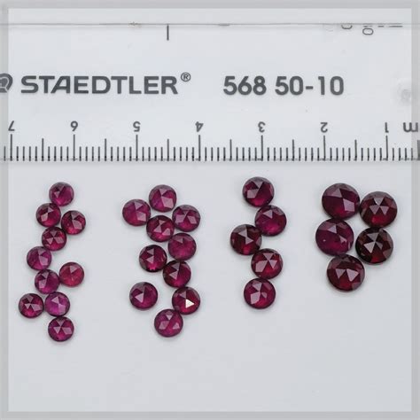 Rhodolite Garnet Rose Cut Gemstones Round Mm The Bazaar