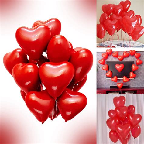 party propz red heart balloons  decoration  pcs heart shape