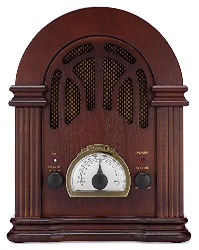 ClearClick Retro AM FM Radio With Bluetooth Classic Wooden Vintage