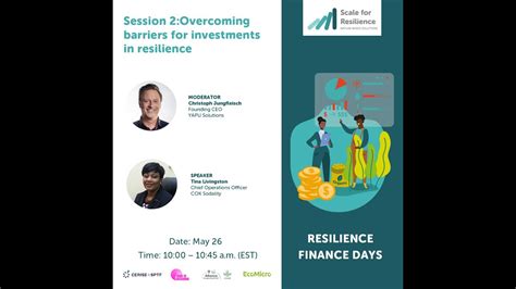 Resilience Finance Days Session 2 Overcoming Barriers For Investments