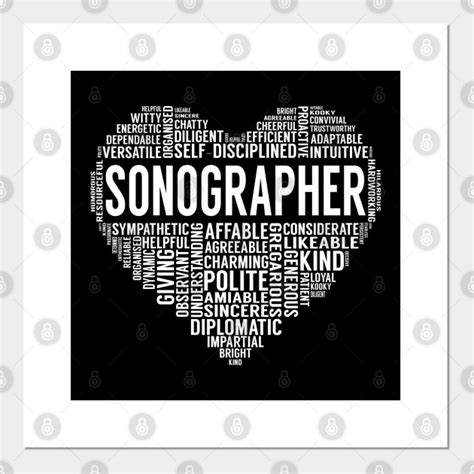 Sonographer Heart - Sonographer - Posters and Art Prints | TeePublic