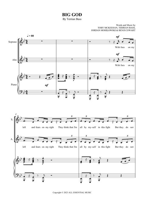 Big God Arr Scmusic By Terrian Bass Sheet Music For 2 Part Choir At