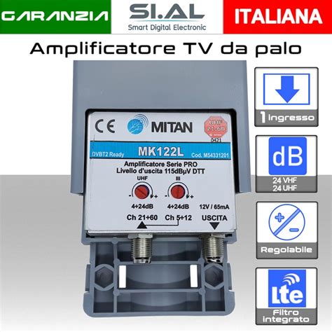 Amplificatore Antenna Tv Mitan Mk L A Ingressi Vhf Uhf Regolabile