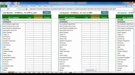 Trucking Excel Spreadsheet —