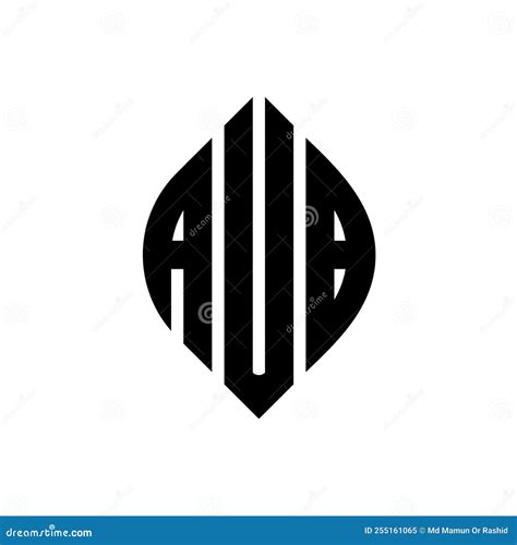 Aub Circle Letter Logo Design With Circle And Ellipse Shape Aub