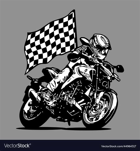 Naked Bike Black And White Royalty Free Vector Image