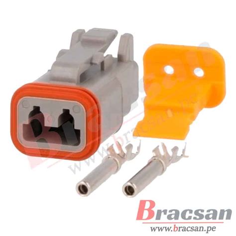 CONECTOR AUTOMOTRIZ HEMBRA DEUTSCH 2 PINES 22 16AWG DT06 2S C Bracsan