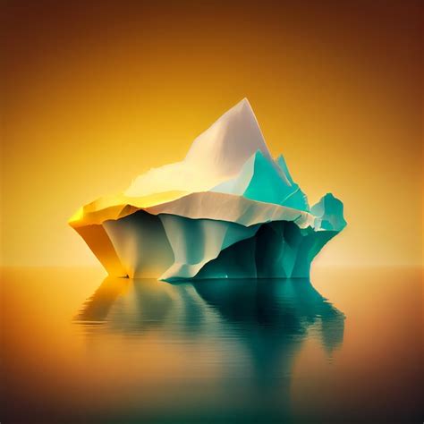 Paisagem De Gelo De Iceberg Ao P R Do Sol Ou Nascer Do Sol Generative