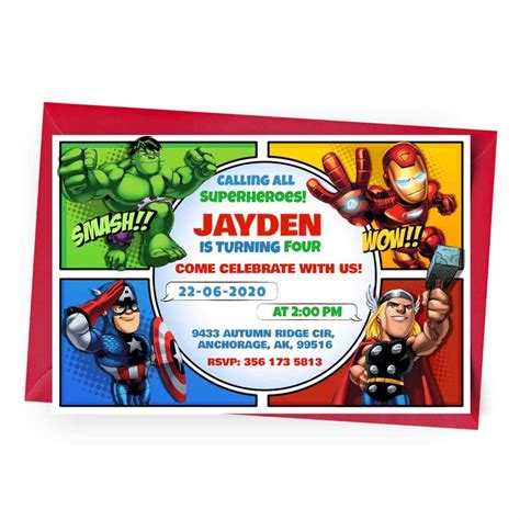 [+5] Avengers Invitation Free & Low Cost Birthday Templates