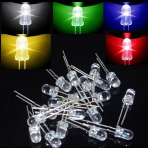 Jual Led Mm Putih Nyala Hijau Merah Biru Kuning Bening Clear Mm