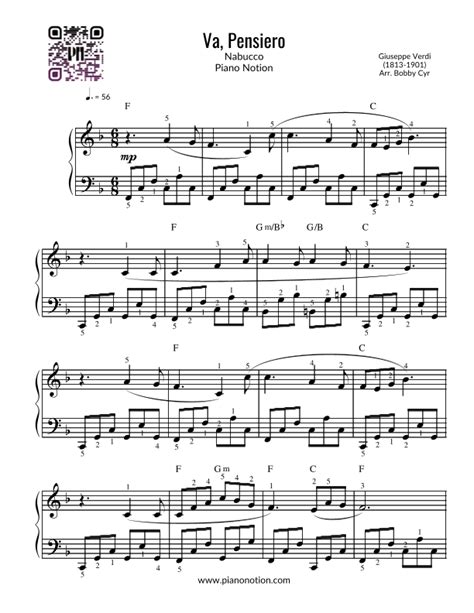 infierno Salto Célula somatica va pensiero partitura para piano pdf